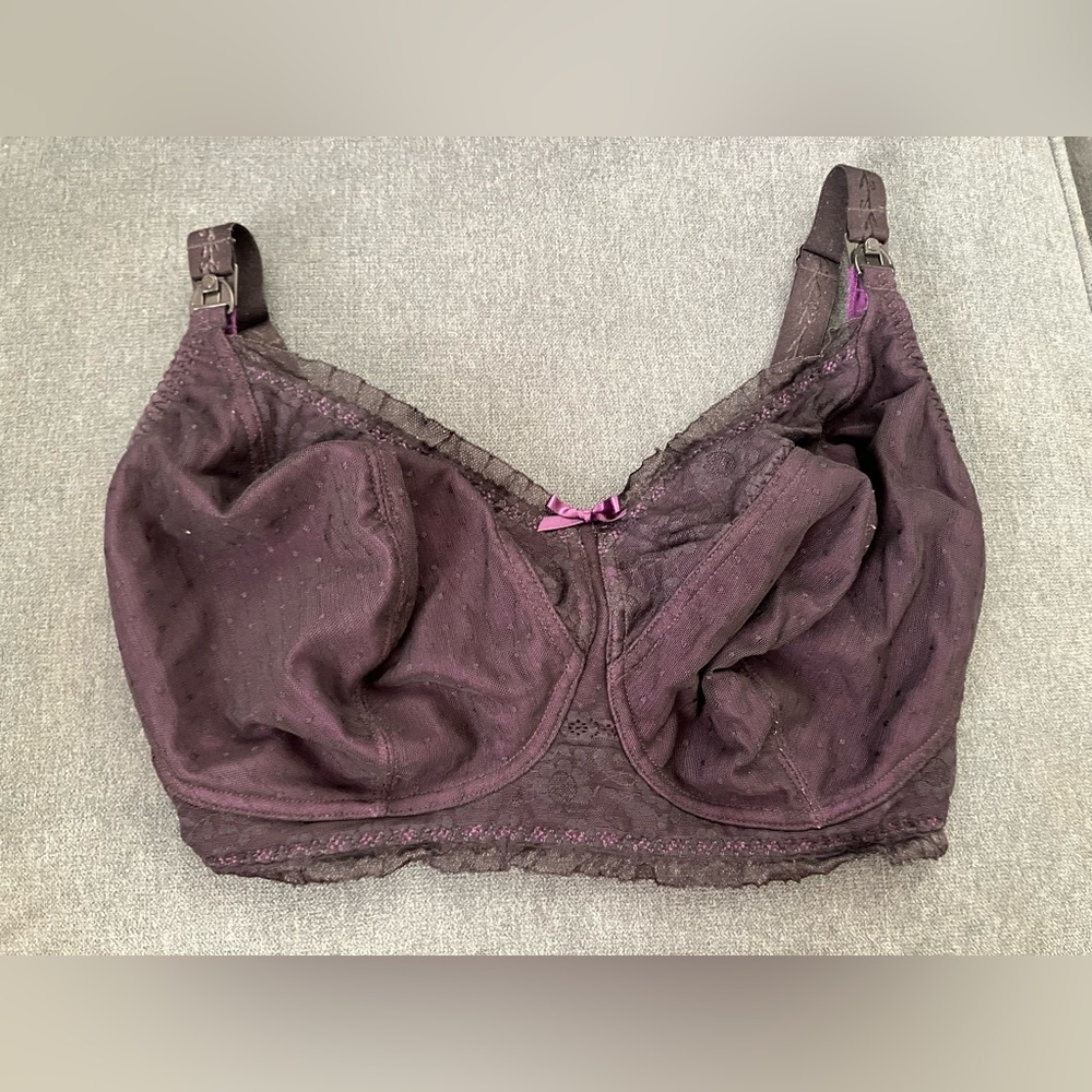 Bravado Plum Lace Nursing Bra with Bow Accent